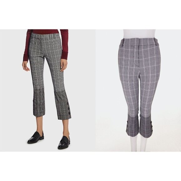 DEREK LAM 10 CROSBY 0 Two-toned Plaid Flannel Button Flare Cropped Pant $395US - Picture 2 of 11